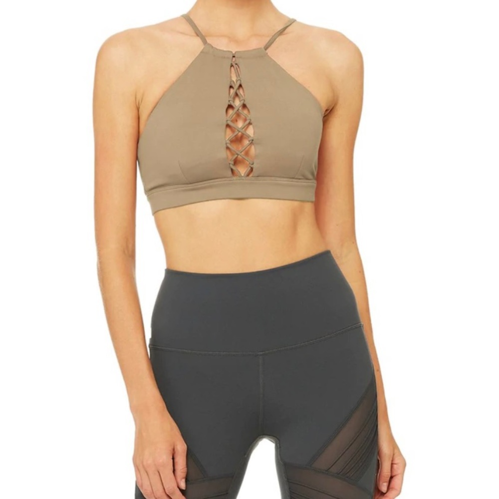 Alo Yoga Starlet Lace Bra in Gravel